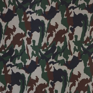 Twill Woodland Camouflage Military Fabrics For Nepal Army