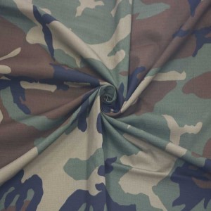 Woodland Camouflage Ripstop Fabric Army Military Fabrics